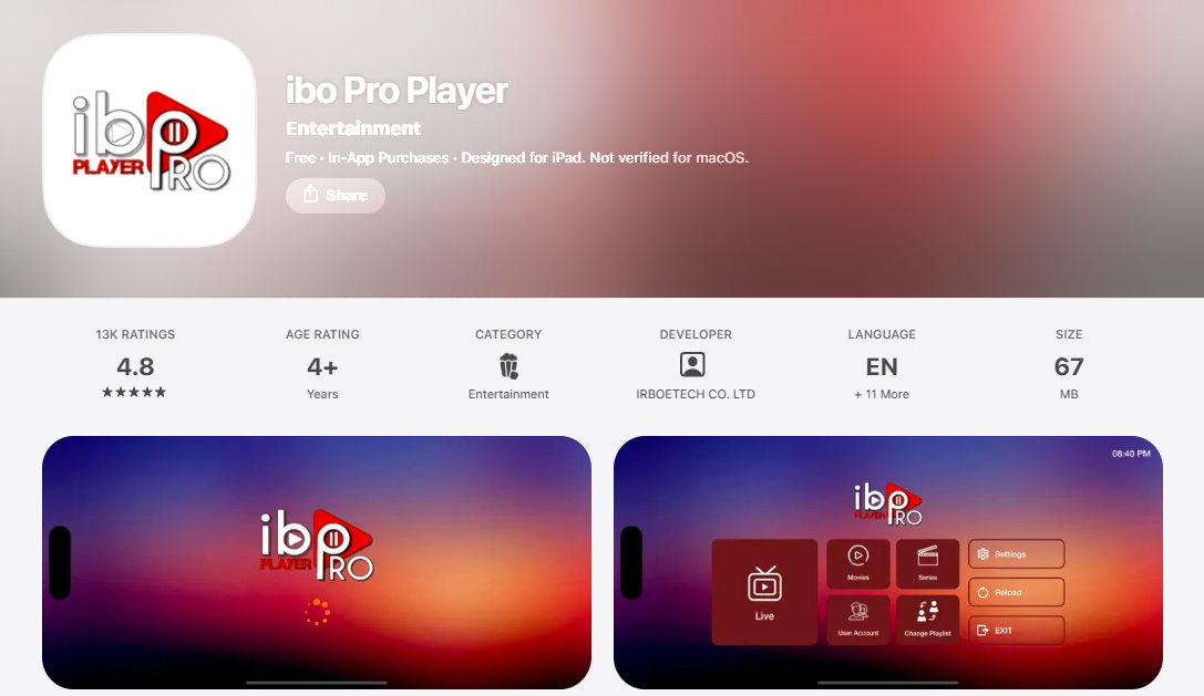 IBO Player Pro app setup for IPTV Australia